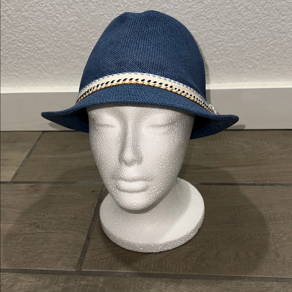 Zara Navy Hat with Cream Band